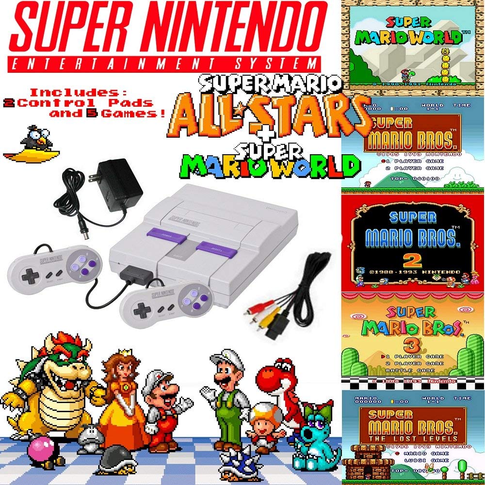 Super NES Mario Set with 5-Game refill unit (refurbished)