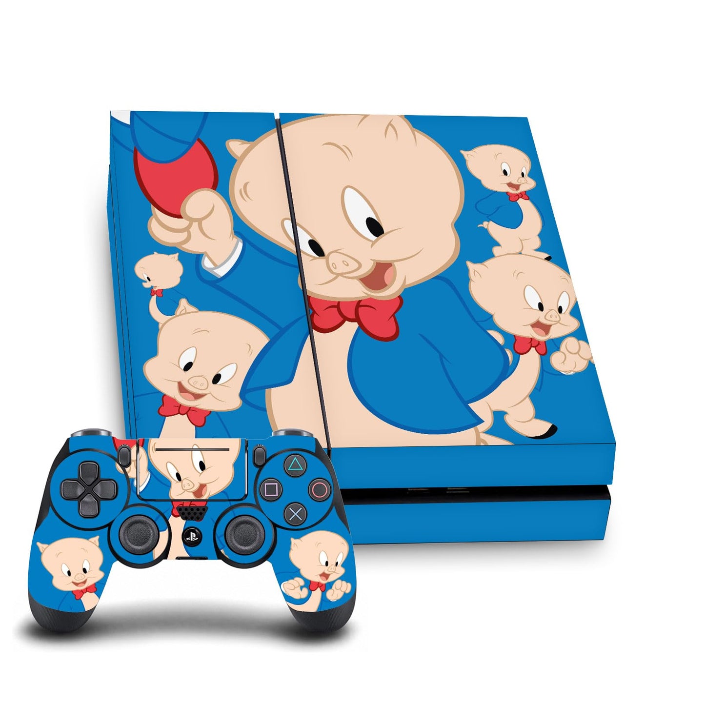 Head Case Designs Officially Licensed Looney Tunes Porky Pig Graphics and Characters Vinyl Sticker Gaming Skin Decal Compatible With Sony PlayStation 4 PS4 Console and DualShock 4 Controller Bundle