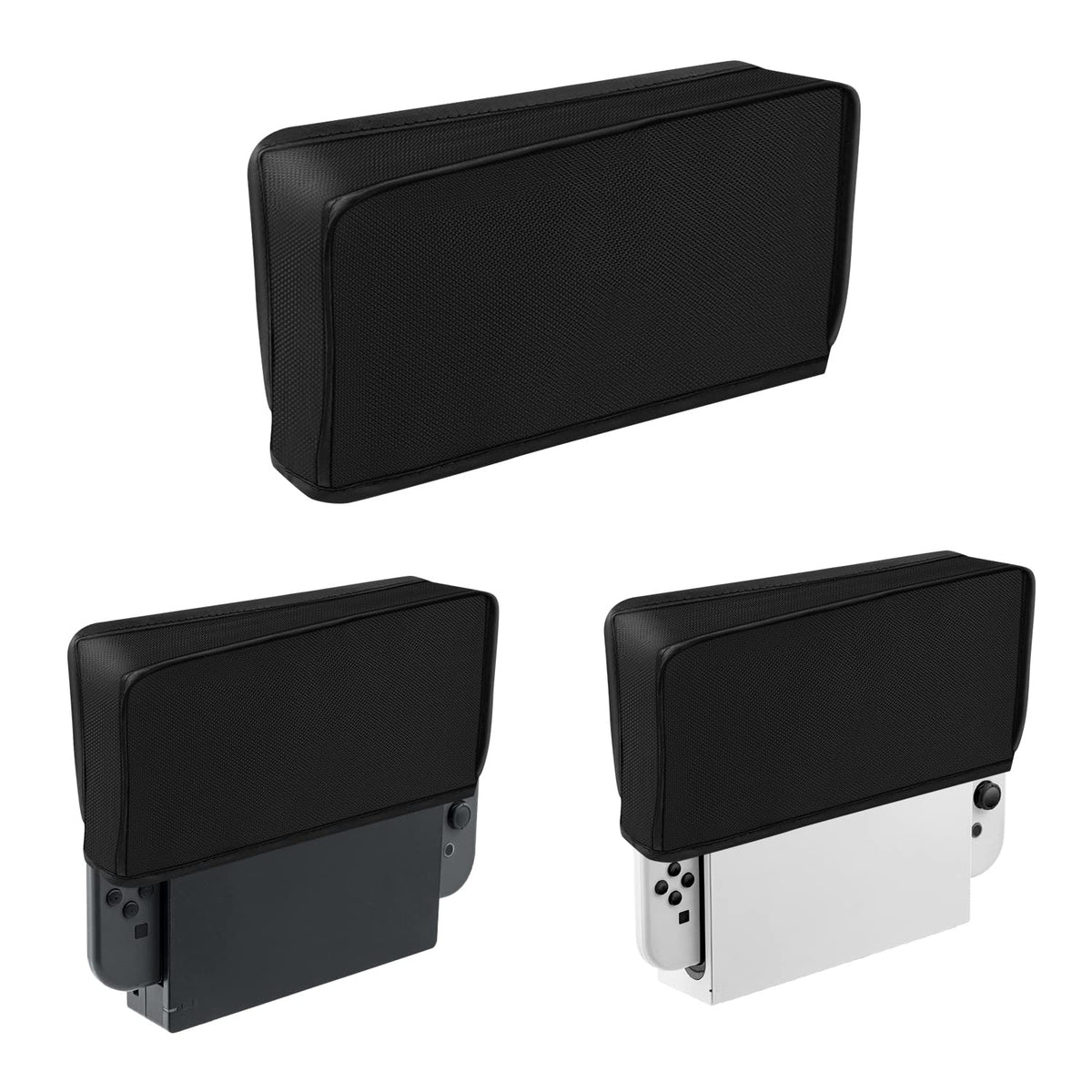 Mcbazel Switch OLED Dust Cover Anti Scratch Protective Case Waterproof Cover Sleeve for Switch OLED Charging Dock - Black