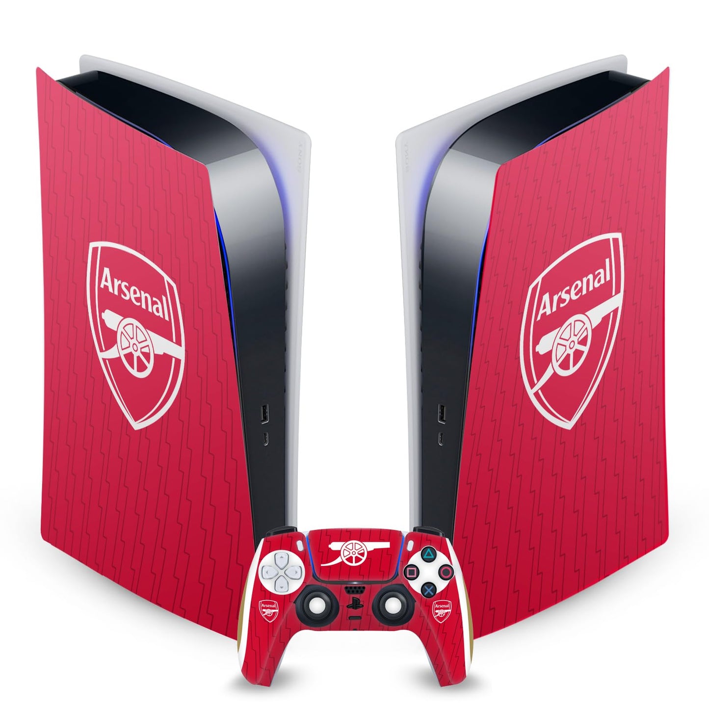 Head Case Designs Officially Licensed Arsenal FC Home 2023/24 Crest Kit Vinyl Faceplate Gaming Skin Decal Compatible with Sony Playstation 5 PS5 Digital Edition Console and DualSense Controller