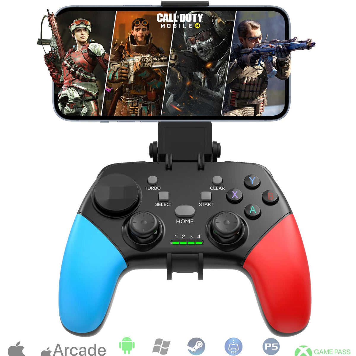 Megadream Wireless Mobile Gaming Controller Gamepad for iPhone/Android/iPad/PC/Switch/PS4/PC Joystick with Phone Holder Supported Cloud Game Streaming on PS5/Xbox Turbo COD