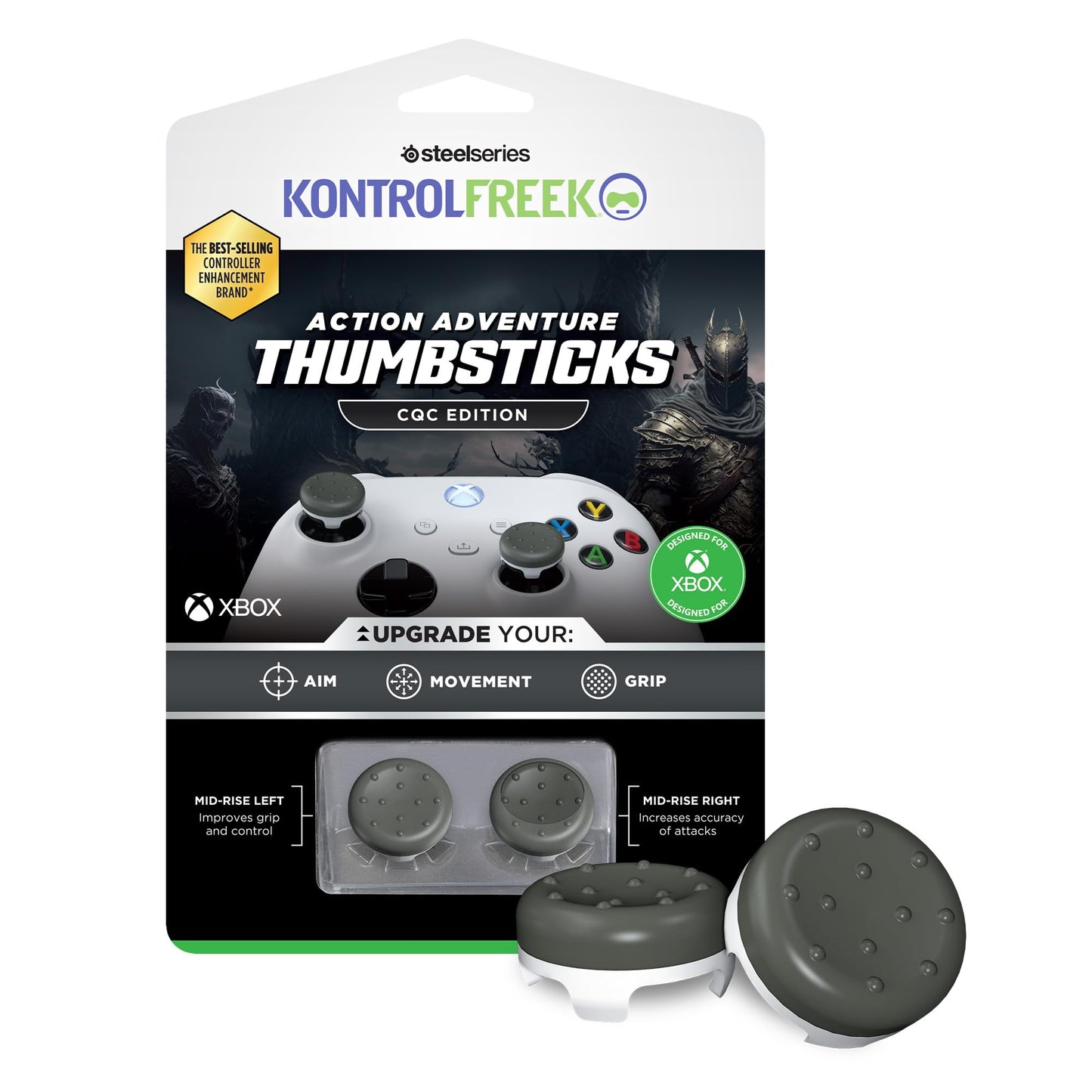 KontrolFreek CQC Classic for Xbox One and Xbox Series X Controller | Performance Thumbsticks | 2 Mid-Rise Concave | Black