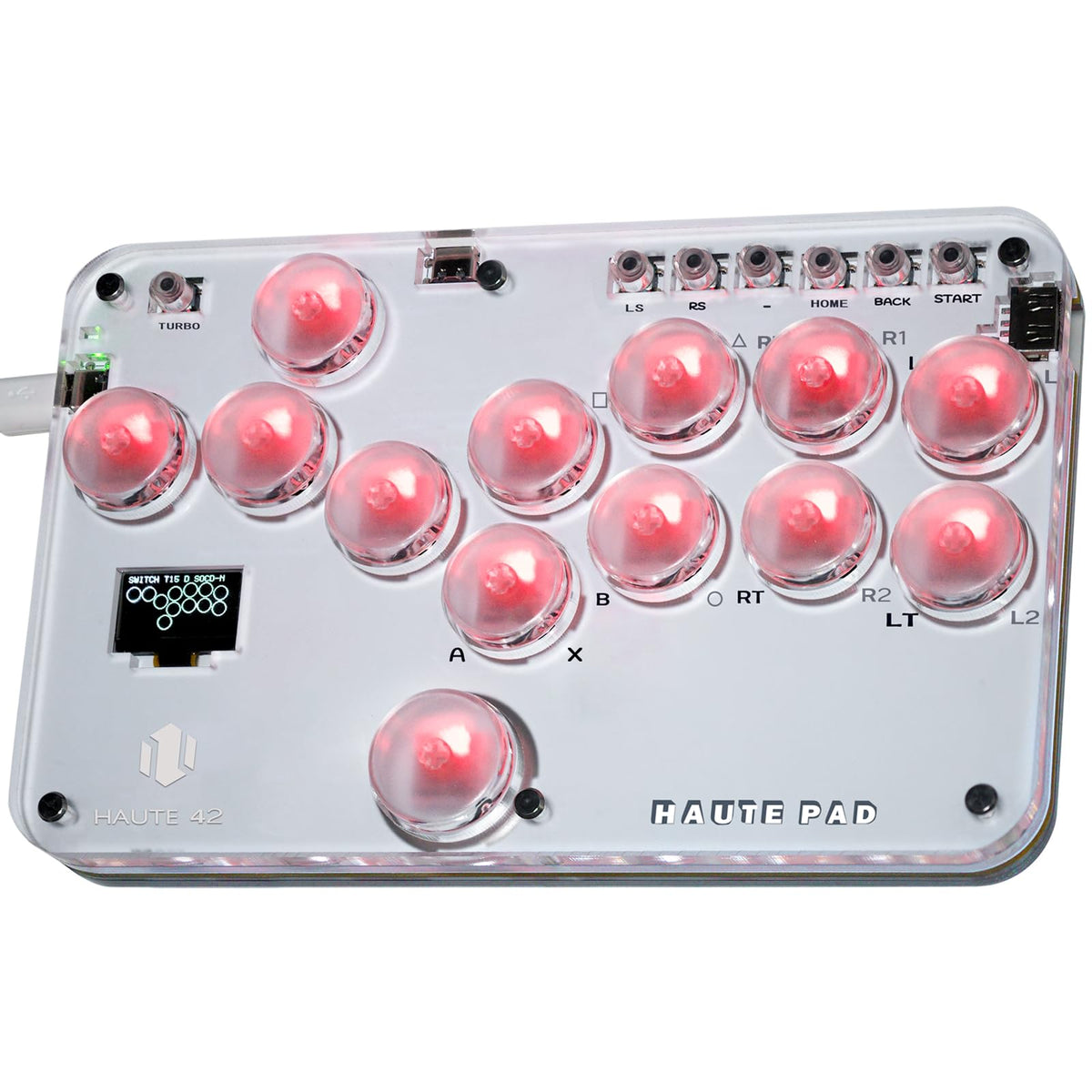 Sehawei Haute42 Arcade Stick S13 All-Button Gamerfinger with Custom RGB & Turbo Functions Arcade Controller Street Fight for PC/Ps3/Ps4/Switch/Steam Game Keyboard-Supports Hot Swap & SOCD
