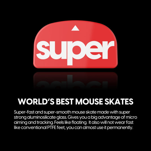 Pulsar Gaming Gears Superglide2 Glass Mouse Skates - Red, LGSSGR2 for Logitech G Pro X Superlight, Ultra Smooth Durable Gaming Feet