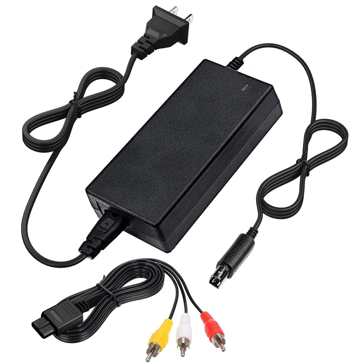 Power Supply and AV Cable for Gamecube NGC AC Power Adapter & AV Cable Set Power Cord Compatible with Nintendo Gamecube Console