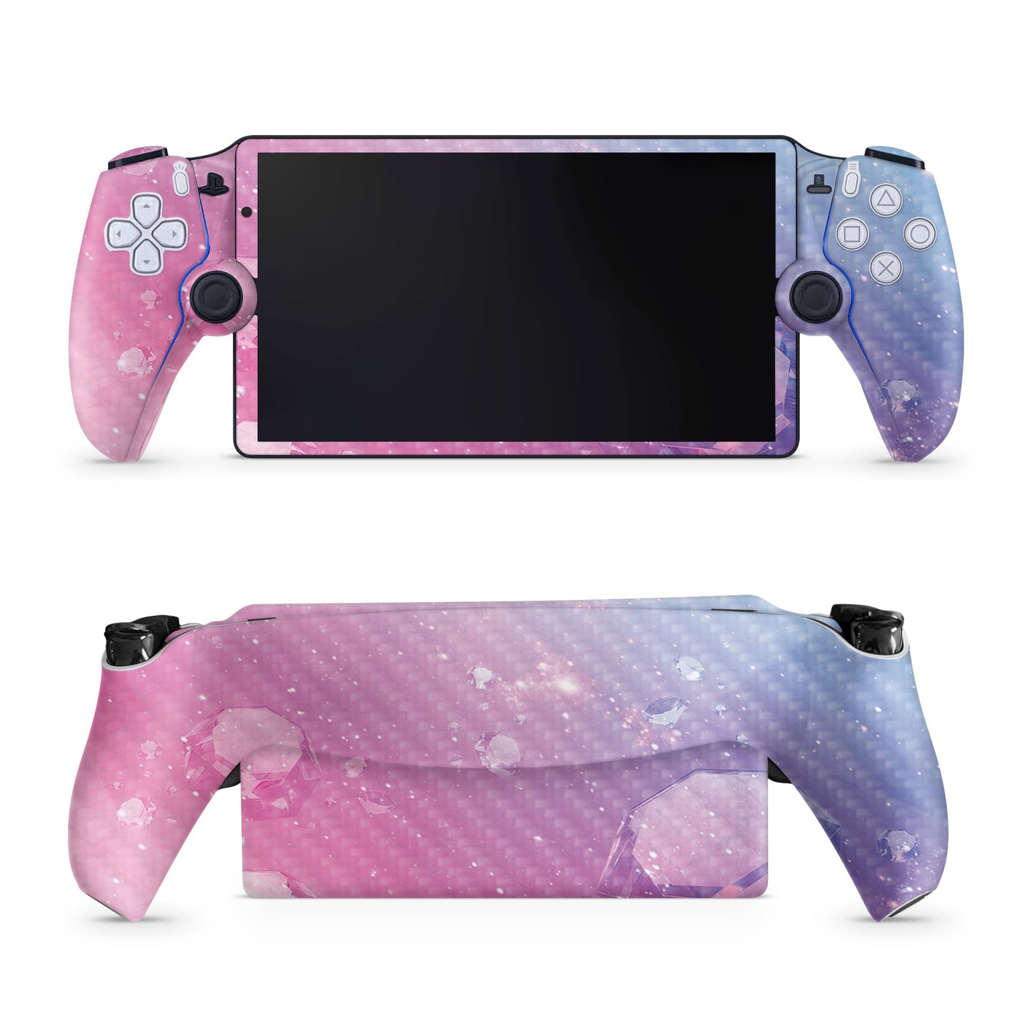 Carbon Fiber Gaming Skin Compatible with PS5 Portal Remote Player - Pink fine stone - fine 3M Vinyl Protective Wrap Decal Cover - Easy to Apply | Crafted in The USA by MightySkins