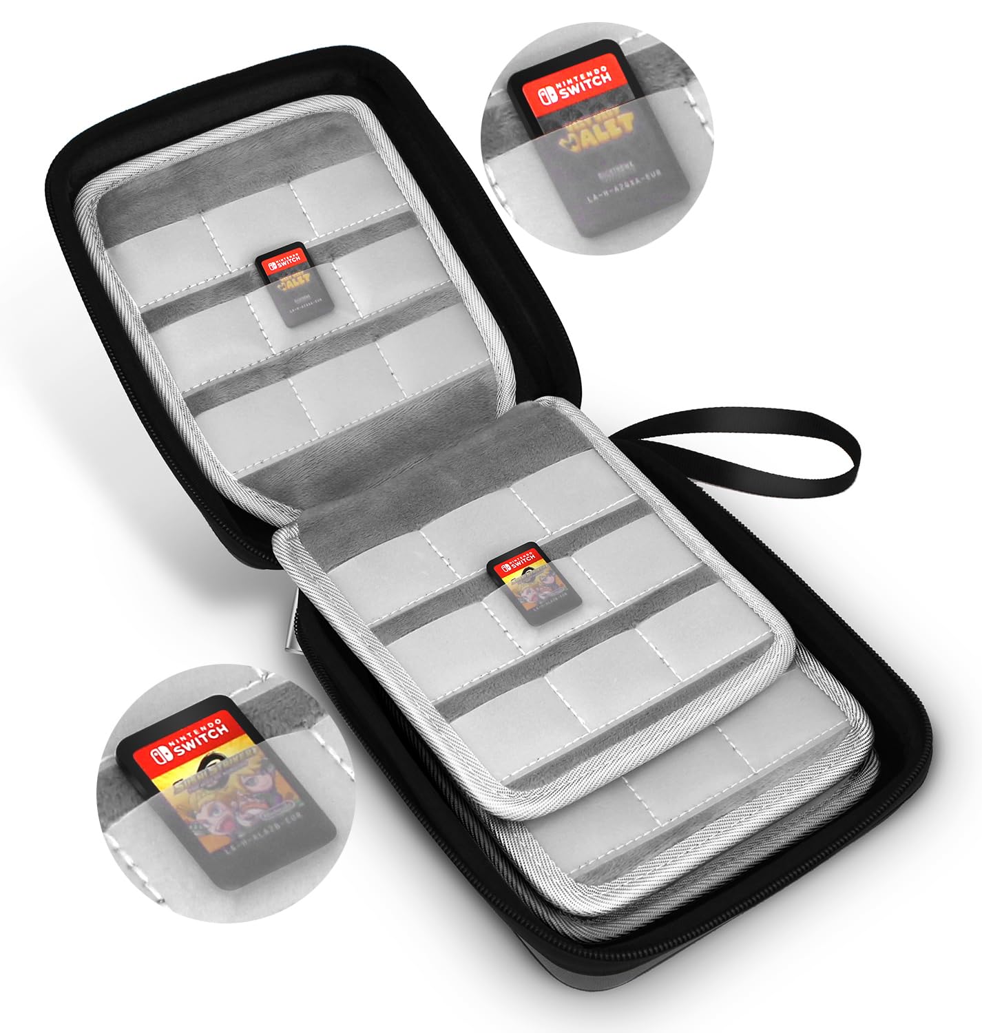 DBCOAST Nintendo Switch Game Case Transparent Pocket Bag for Storing 72 Nintendo Switch Game Cards - Grey