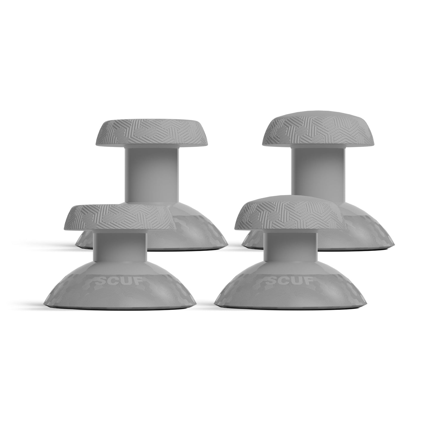 SCUF Valor PRO Thumbstick Replacement Kit - 1 Short Concave 1 Short Domed 1 Long Concave 1 Long Domed Easy to Swap Durable - Light Gray