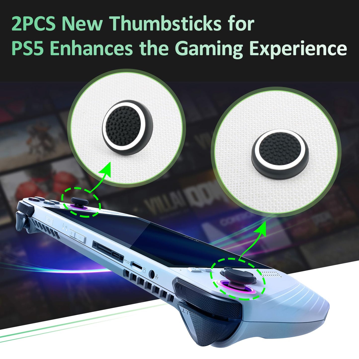 YWLRONG Joysticks for Asus ROG Ally & GPD Win3 - Gray Replacement Thumb Sticks with Repair Tools