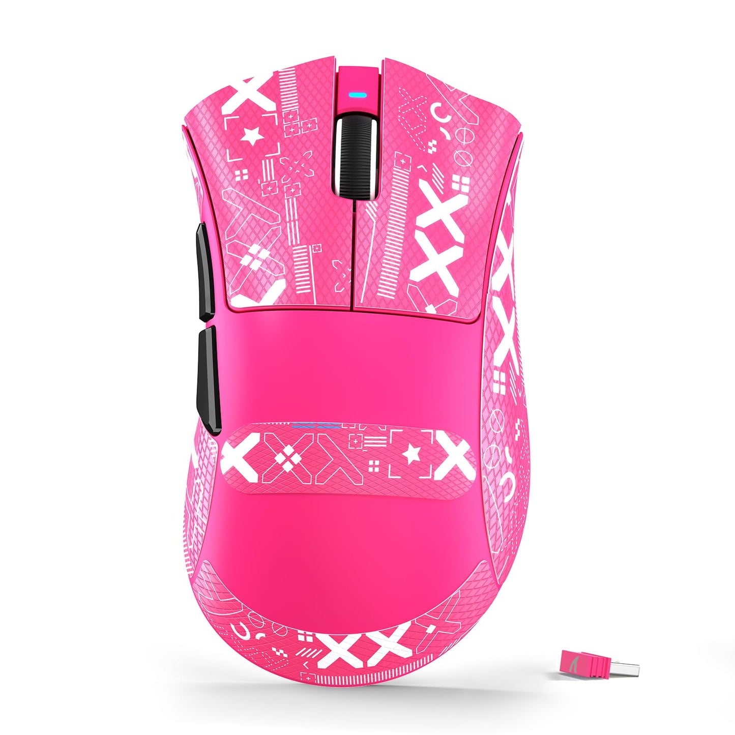 ATTACK SHARK V3 Ultra-Light Wireless Gaming Mouse PAW3311 Sensor 500mAh 62g 25KDPI 2.4G/BT/USB-C Rechargeable Wireless Mouse with 5 Programmable Buttons for Laptop PC Mac Gamer (Berry Red Griptape)