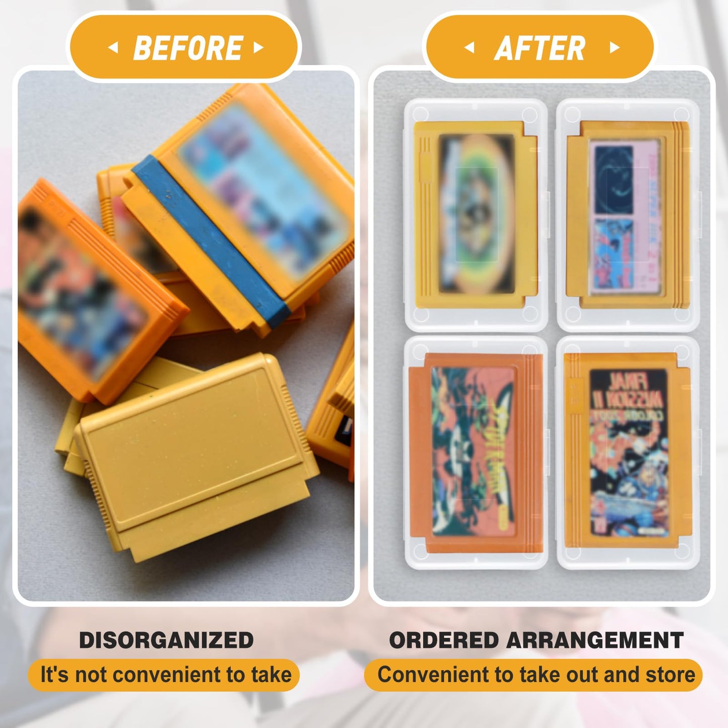 Reallnaive 16 Pcs Transparent Game Case Box for GBA DS 3DS DSI - Anti Dust, Big Storage, 2.56 x 1.57 Inch - Ideal for