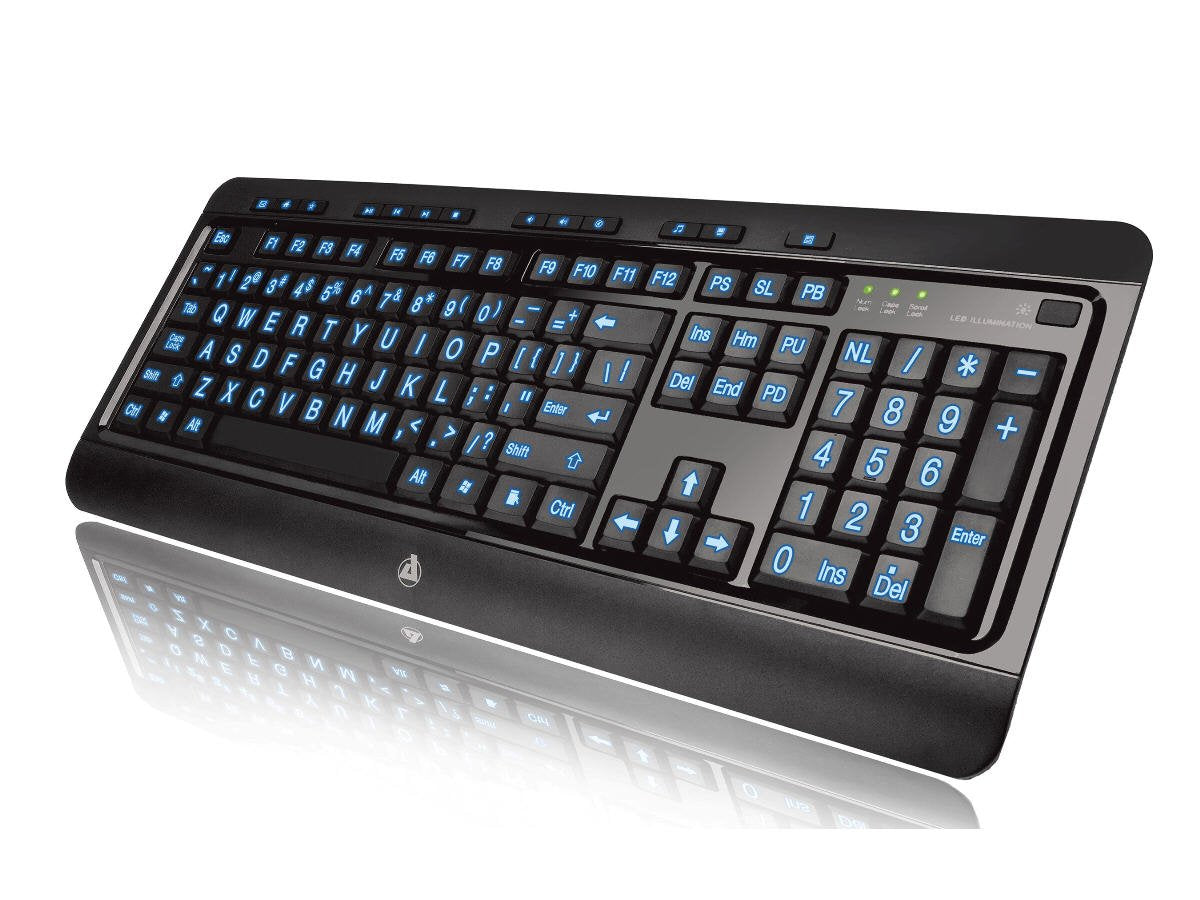 Aluratek LED Backlight Gaming Keyboard AKB505U - Black Color, High-Performance Keys, Ideal for Gamers