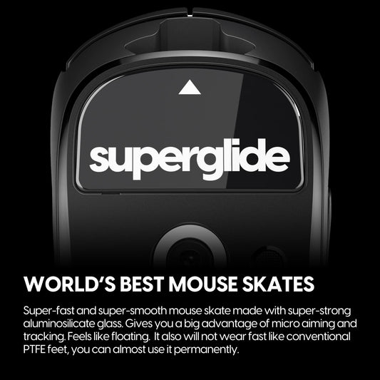 Pulsar Gaming Gears Superglide Mouse Feet - Ultra Strong Glass, Fast & Smooth, Black