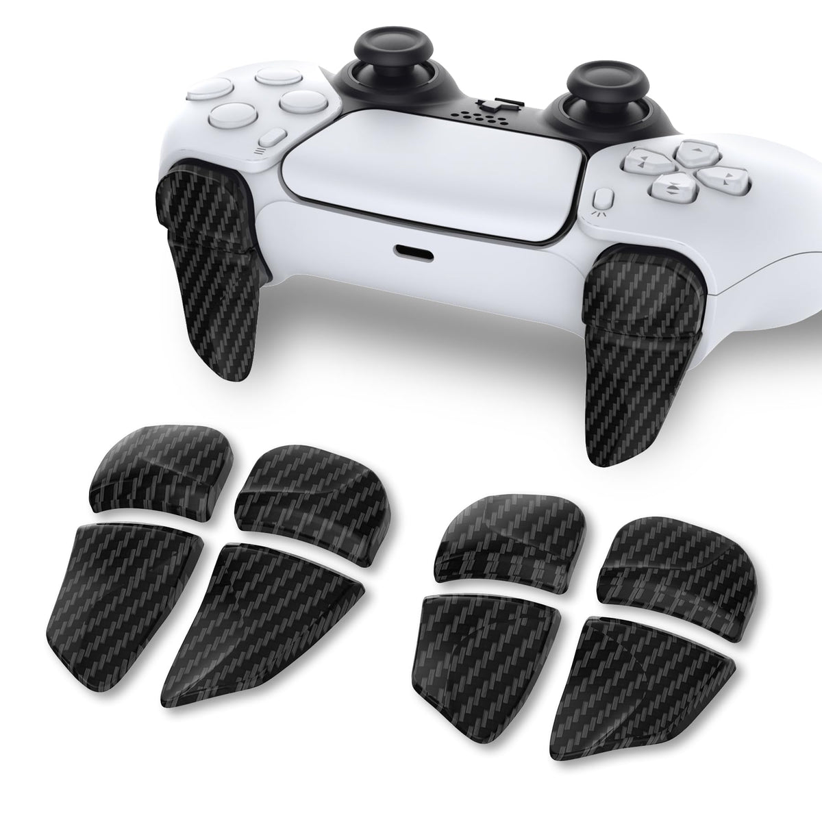 PlayVital cutting tool 2 Pairs Shoulder Buttons Extension control buttons for ps5 Controller Game Improvement Adjusters for PS Portal Remote Player Bumper control button Extenders for ps5 Edge - Graphite Carbon Fiber