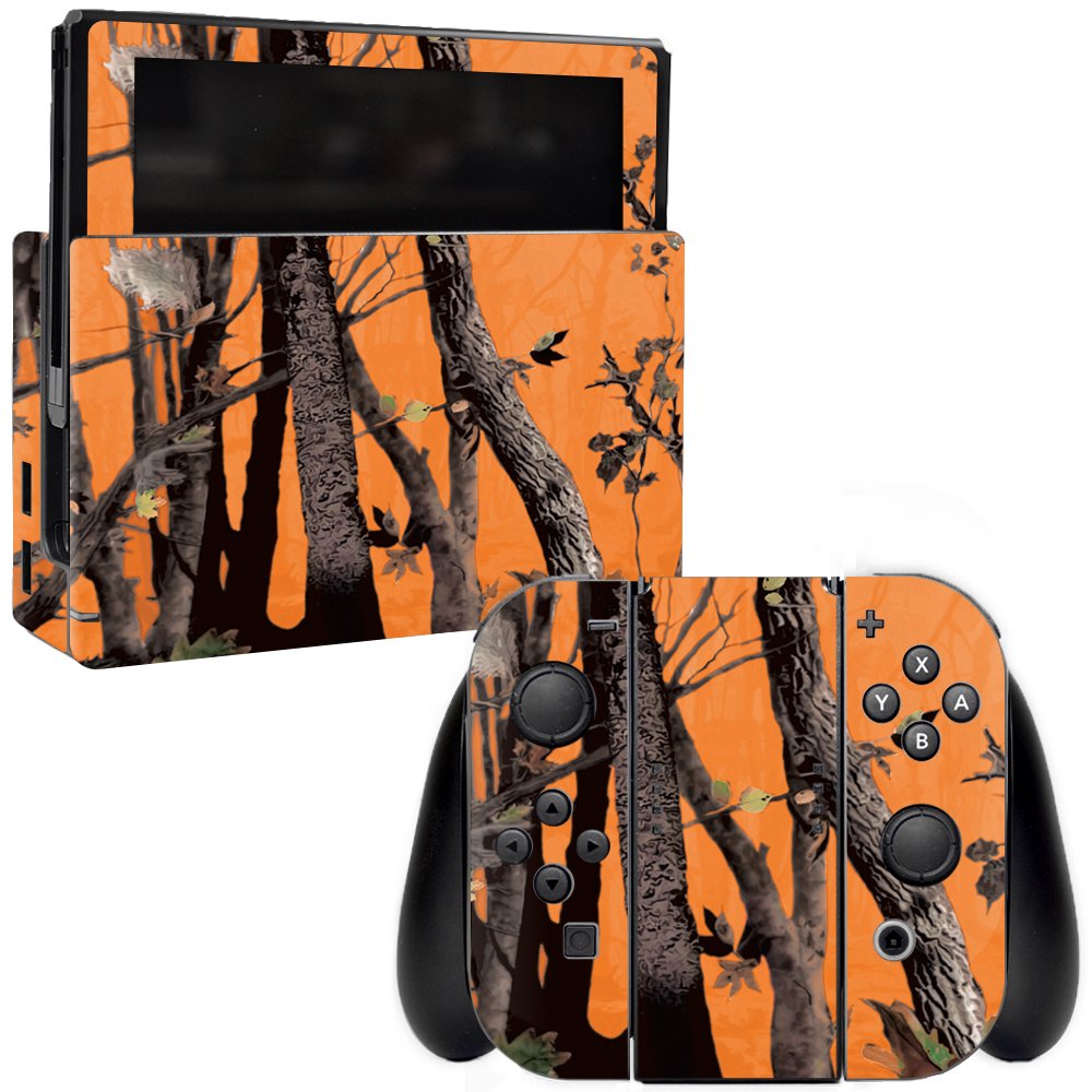MightySkins Skin Compatible with Nintendo Switch - Orange Camo | Protective, Durable, and Unique Vinyl Decal wrap Cover | Easy t