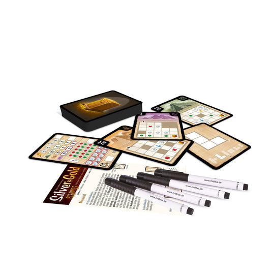 NSV Silver & Gold Pyramids Playing Cards, Yellow, 18 x 12 x 3 cm, Model 10041765-0001