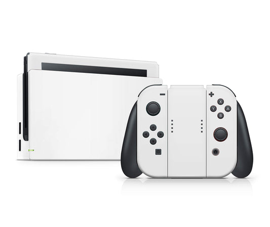 giZmoZ n gadgetZ White Vinyl Skin Decal for Nintendo Switch Console + 1 Controller - GNG-Switch-WHITE-SKINS