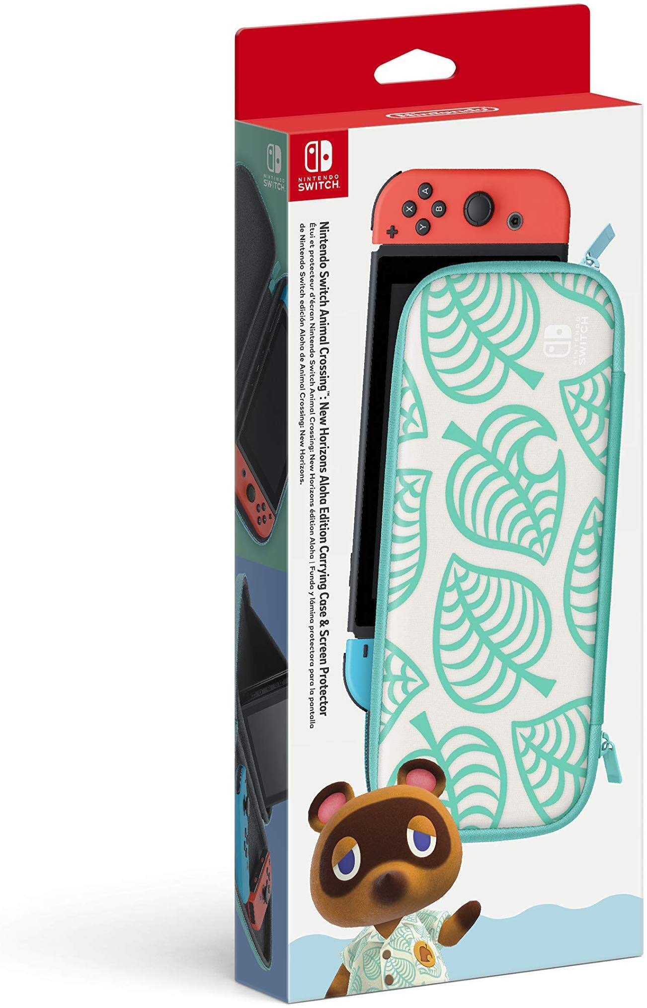 Nintendo Switch Animal Crossing Aloha Edition Carrying Case & Screen Protector - Model HACAPSSAG