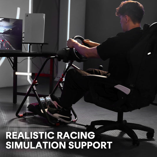 RACGTING Racing Wheel Stand - Foldable Adjustable for Logitech G29/G920/G923, Thrustmaster T248/T300RS - Black - Model T200601