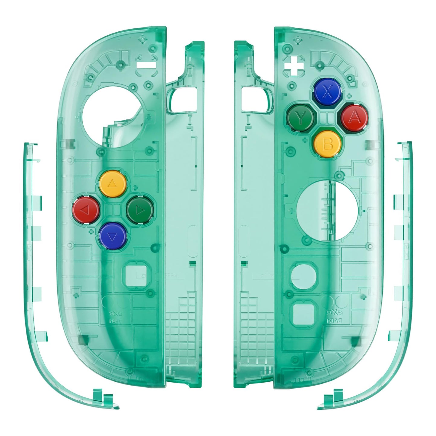 eXtremeRate Replacement Shell Buttons for Joycon 2 Custom Housing Faceplate Case + Decorative Strips + ABXY Direction Keys + Tools for Nintendo Switch 2 Controller - Essence Version - Emerald Green