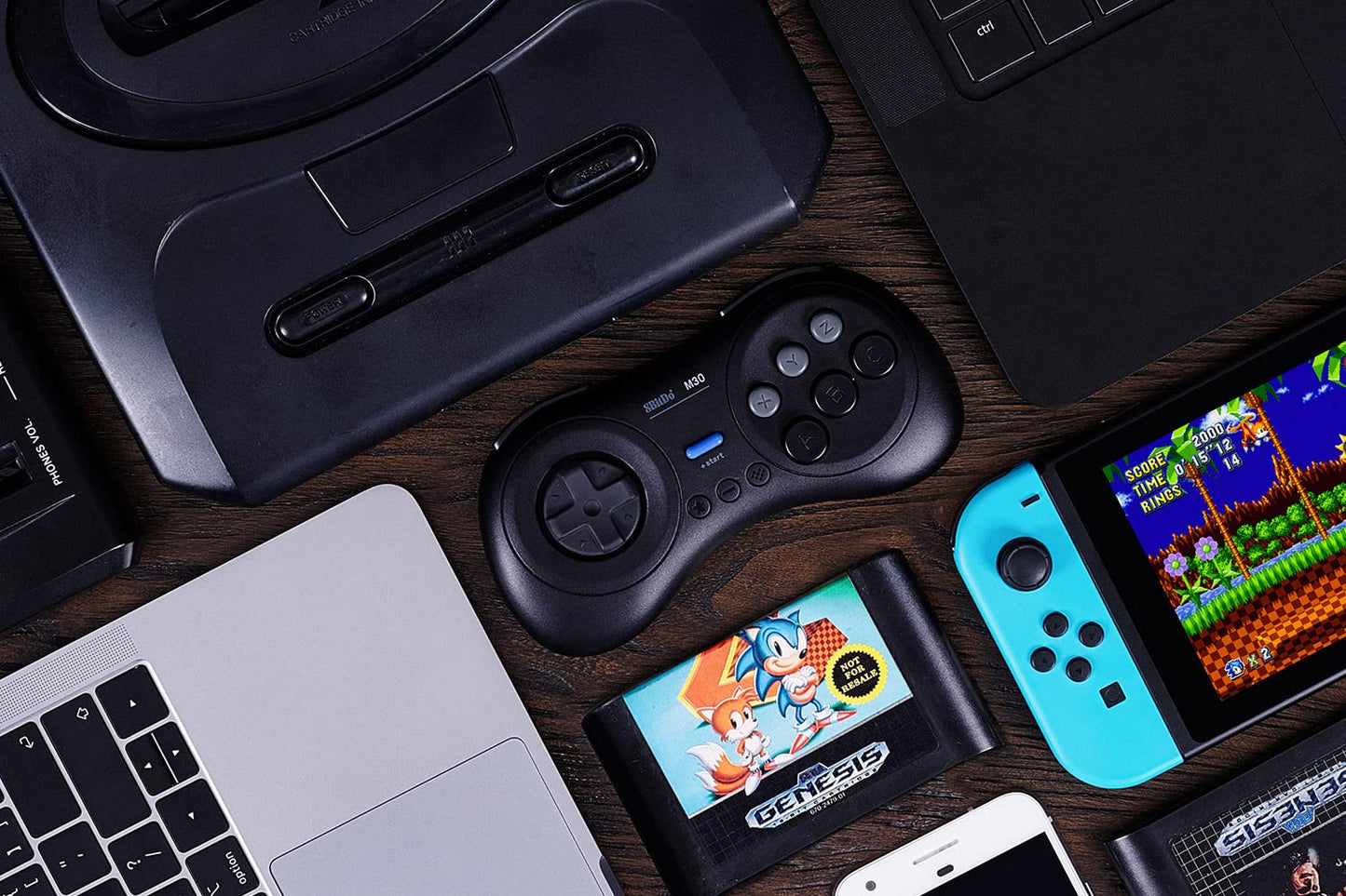 8Bitdo M30 Bluetooth Controller for Switch, Windows & Android - 6-Button Layout - Black - Model 6922621500735