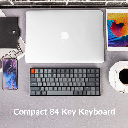 Keychron K2 75% RGB Bluetooth Mechanical Keyboard - Gateron G Pro Red Switch, Compact 84 Keys, USB Wired for Mac & Windows