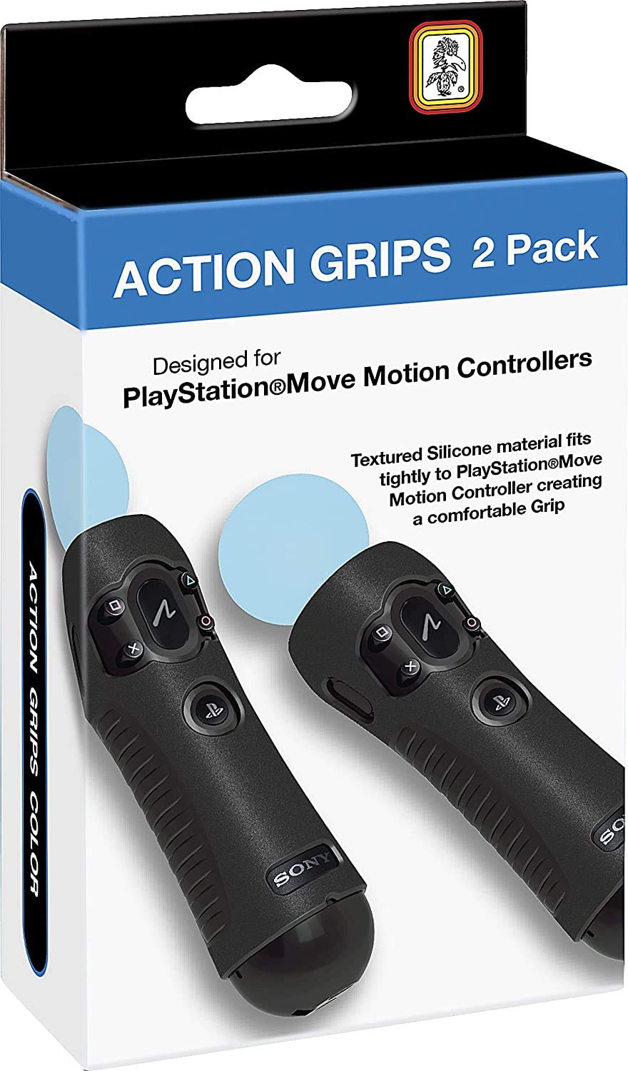 Game Traveler Officially Licensed PlayStation Move Action Grips - Textured Silicone, Black, Model M2
