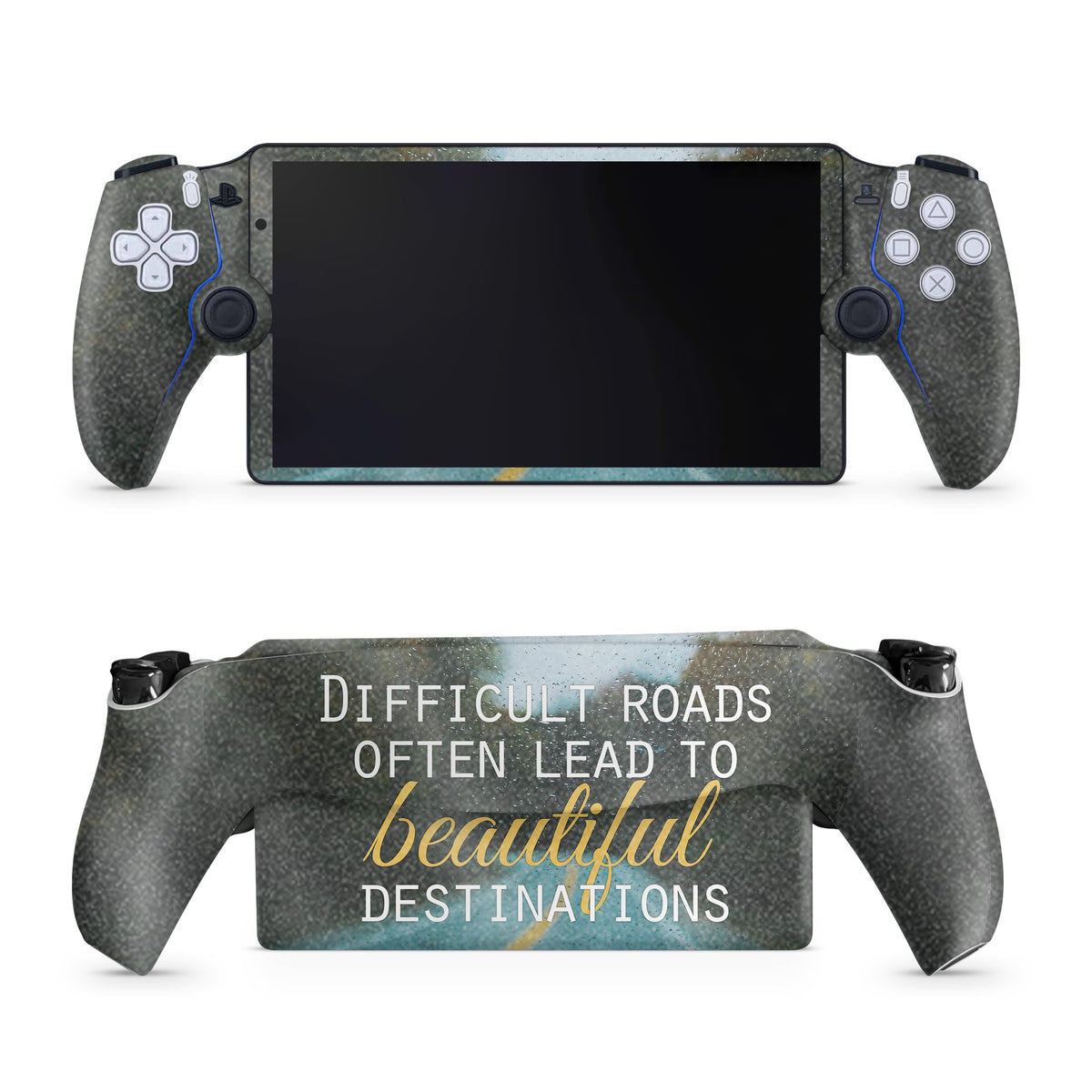 Glossy Glitter Gaming Skin Compatible with PS5 Portal Remote Player - Difficult Roads - fine 3M Vinyl Protective Wrap Decal Cover - Easy to Apply | Crafted in The USA by MightySkins