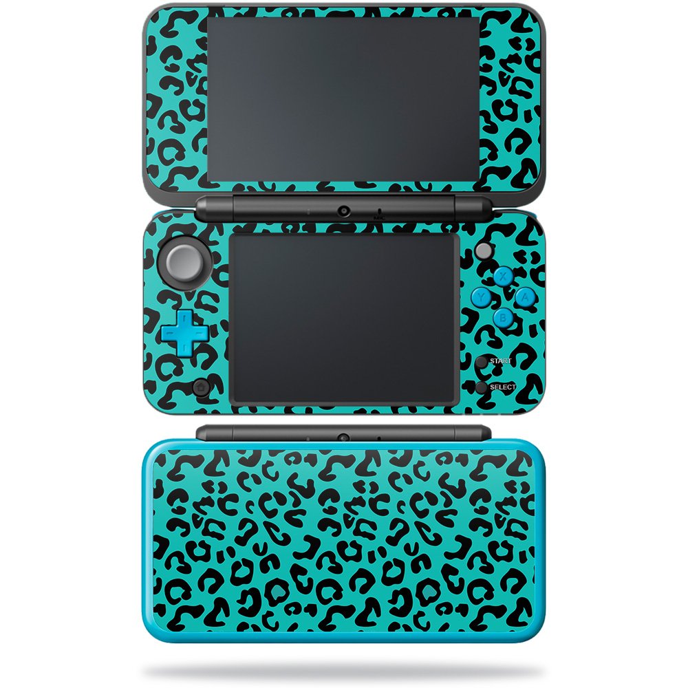 MightySkins Skin Compatible with Nintendo New 2DS XL - Teal Leopard | Protective, Durable, and Unique Vinyl Decal wrap Cover | E