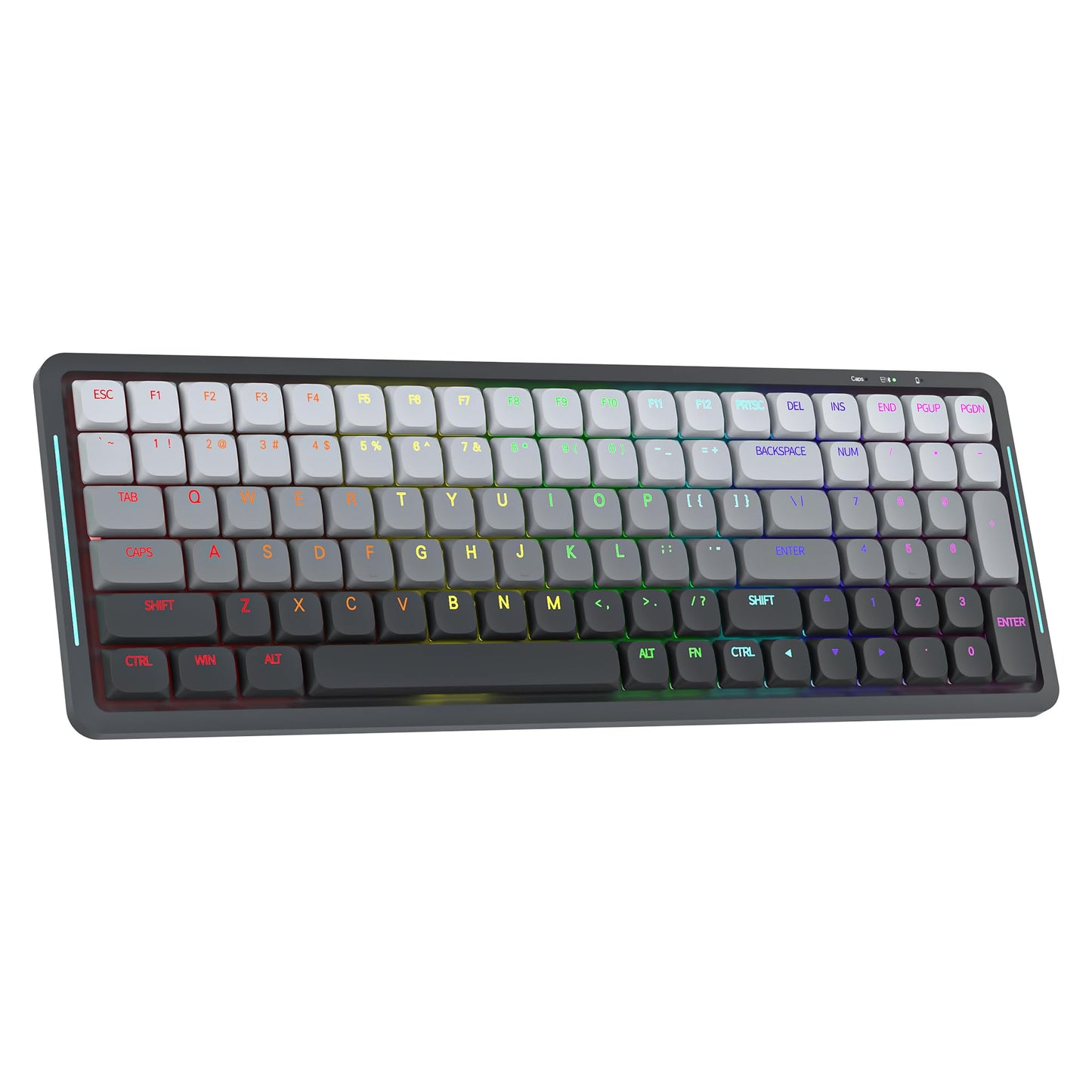 Newmen SK01 Low Profile Mechanical Keyboard 100 Keys Compact Layout Hot-swappable RGB Backlit Gaming Keyboard Bluetooth/2.4G/USB Wireless Mechanical Keyboards Metal panels for Window Laptop Red Switch