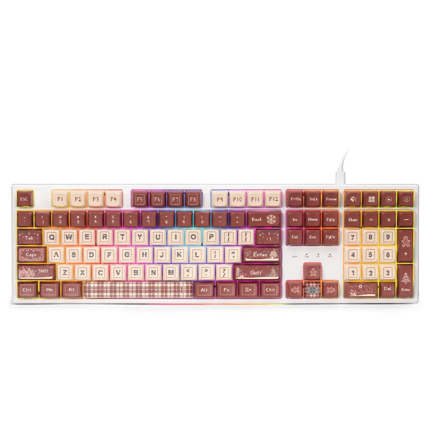 Redragon K668 Xmas Wired Gasket RGB Gaming Keyboard, 108 Keys Mechanical Keyboard w/Extra 4 Hotkeys, Upgraded Hot-swappable Sock