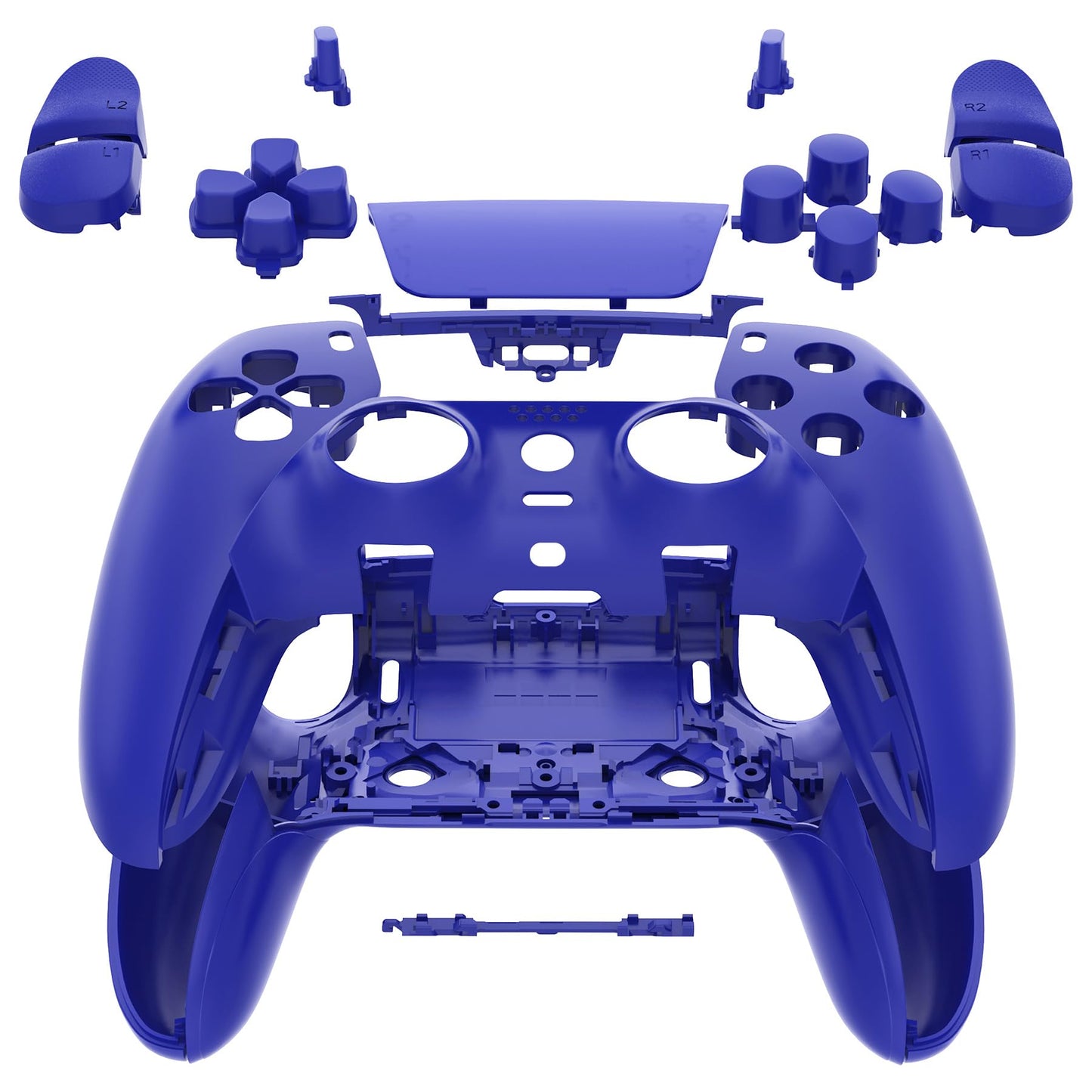 eXtremeRate Full Set Shell with Buttons Touchpad Cover Compatible with ps5 Edge Controller Blue Custom Replacement Decorative Trim Shell Front Back Plates Compatible with ps5 Edge Controller