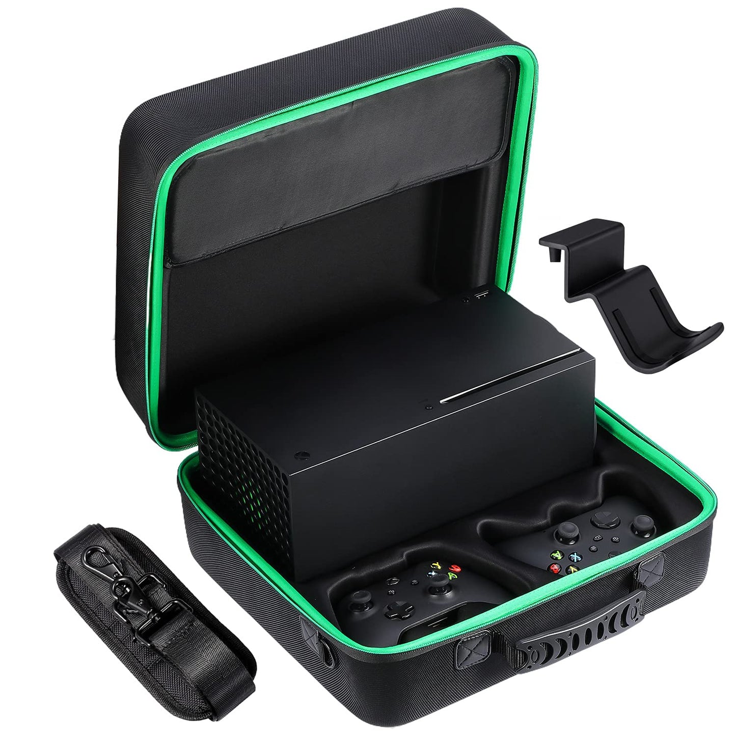 Zadii Hard Carrying Case Compatible with Xbox Series X Protective Travel bag for Xbox Series X Disc or Digital Version Controllers Cables and Other Accessories