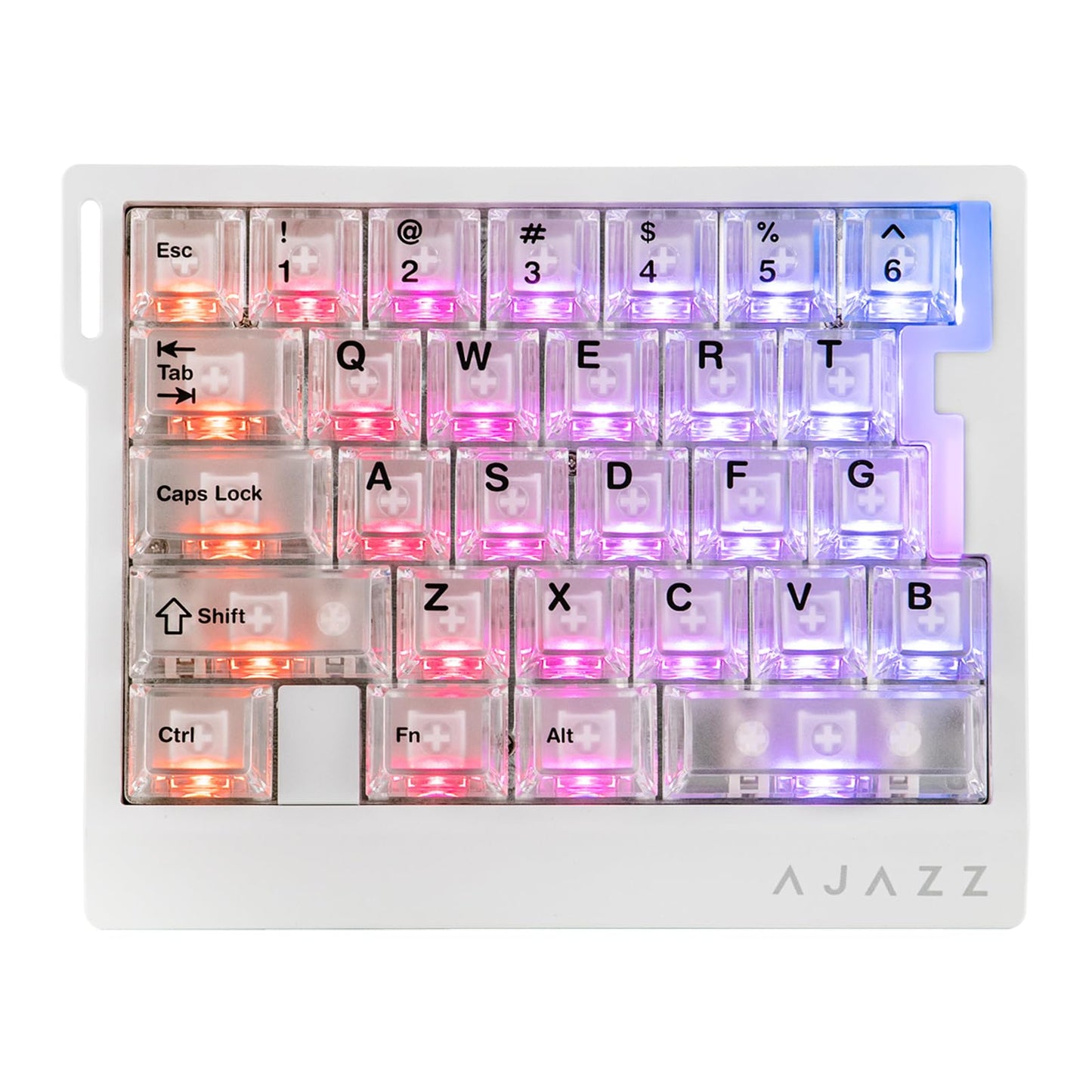 MechLands AJAZZ AK029 One Handed Gaming Keyboard 8Khz Polling 29 Keys Rapid Fast Wired Keyboard SOCD & DKS Magnetic Switch Adjustable Actuation RGB Backlits Aluminum Plate (White Transparent)