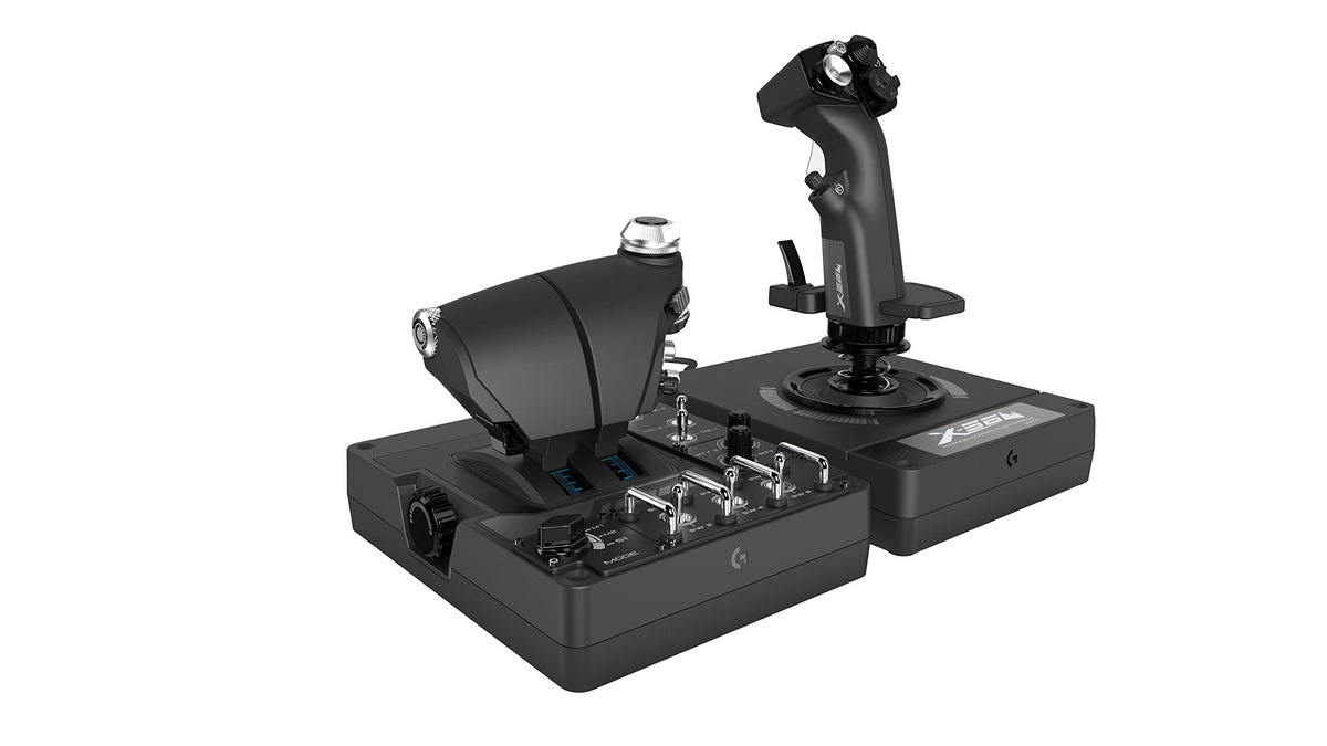 Logitech G X56 H.O.T.A.S Throttle and Joystick Flight Simulator Game Controller 4 Spring Options +189 Programmable Controls RGB Lighting 2x USB PC - Black