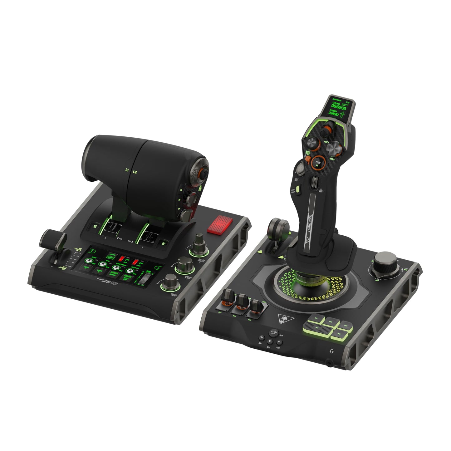 Turtle Beach VelocityOne Flightdeck Universal HOTAS Simulation System Joystick & Throttle for Air & Space Combat Simulation For Windows 10 & 11 PCs - Touch Display & Buttons 139 Programmable Controls