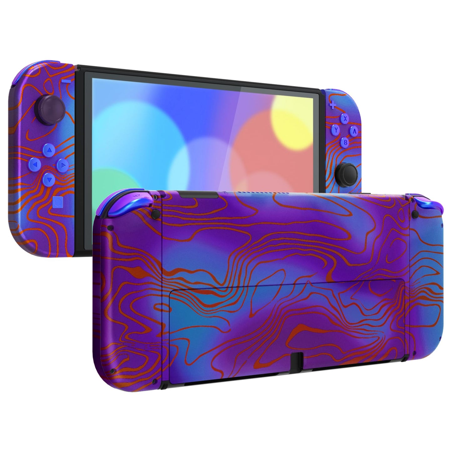 eXtremeRate Full Set Shell for Nintendo Switch OLED Console Back Plate & Kickstand NS Joycon Handheld Housing with Buttons for Nintendo Switch OLED (Damascuscamo)