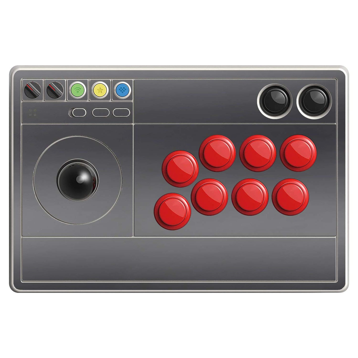 SopiGuard Sticker Skin for 8BitDo Arcade Stick Top Panel Only Vinyl Decal Wrap (Icy Gunmetal Grey)