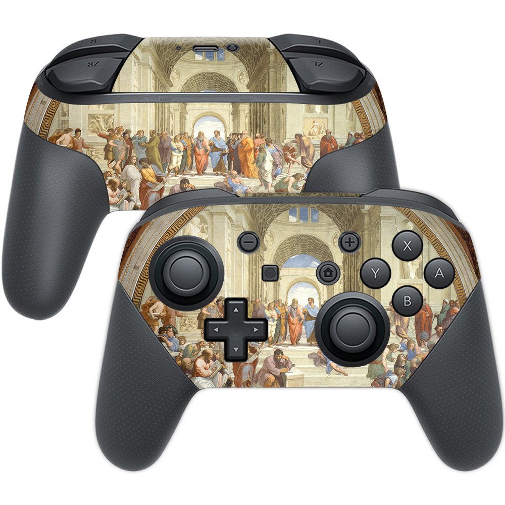 MightySkins Skin Compatible with Nintendo Switch Pro Controller - School of Athens | Protective, Durable, and Unique Vinyl wrap