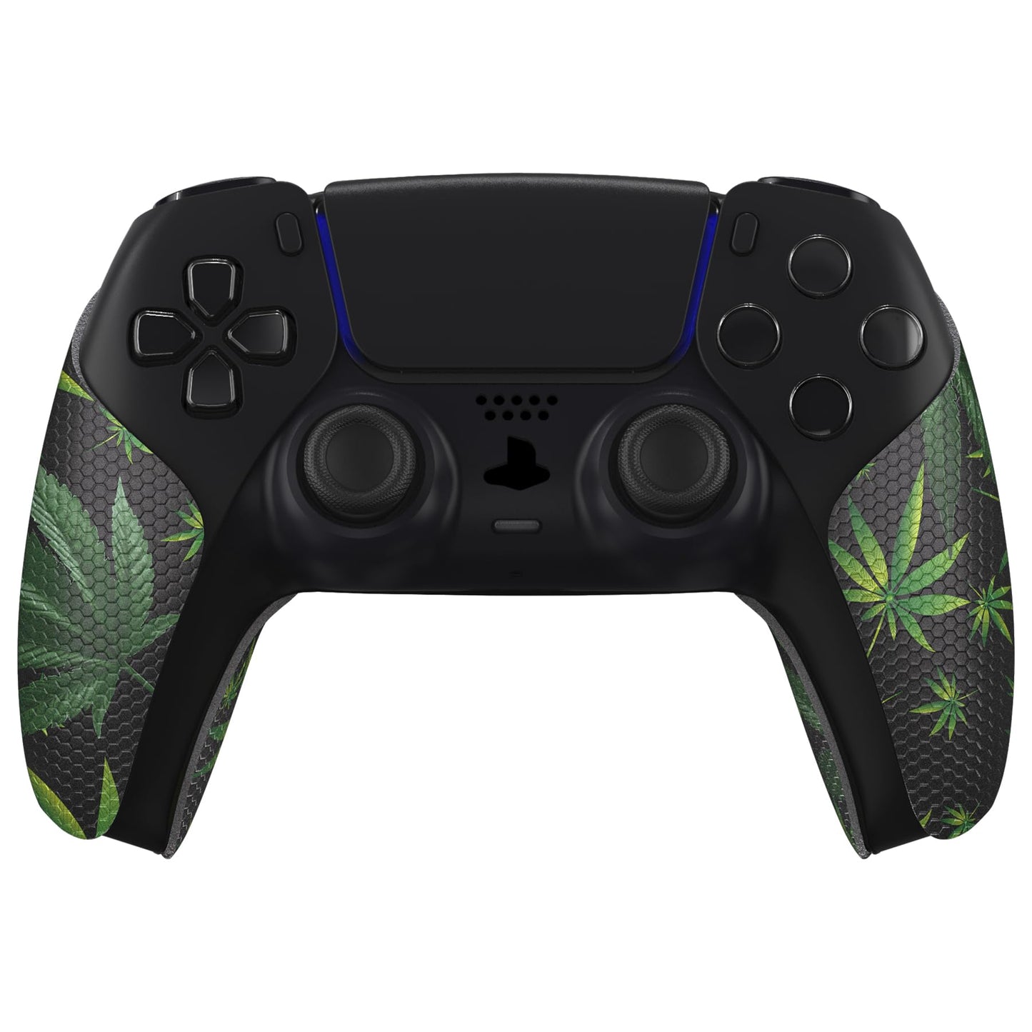 eXtremeRate PlayVital Anti-Skid Sweat-Absorbent Controller Grip for ps5 Controller Professional Textured Soft Rubber Pads Handle Grips for ps5 Controller - Green herbs