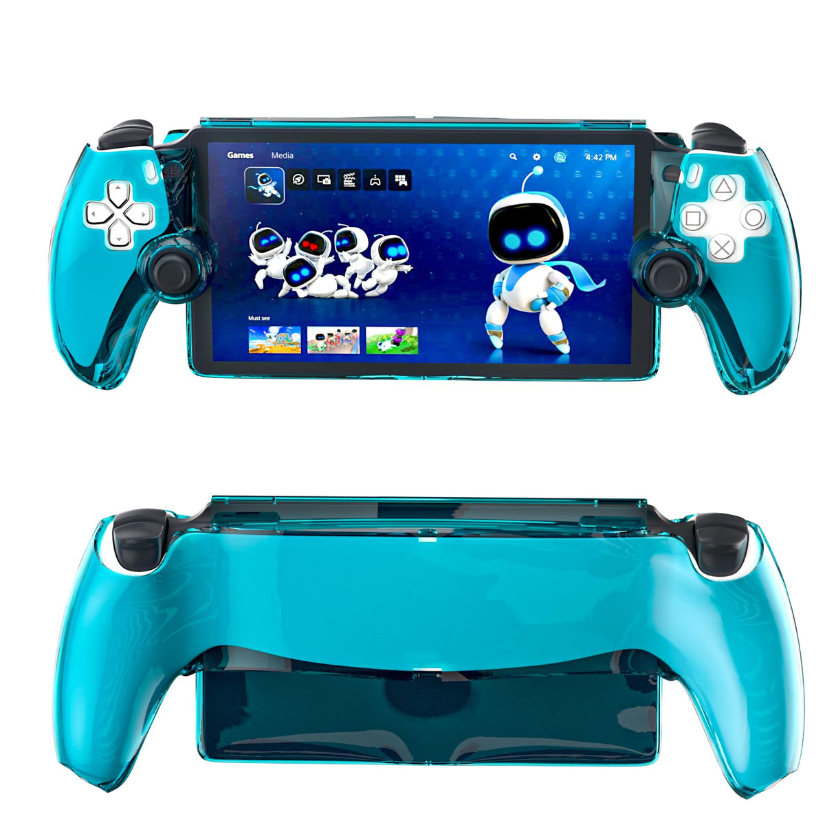 HEATFUN PS Portal Protective Case Hard Cover Case for PlayStation Portal Remote Player Shockproof Protective Cover - Blue