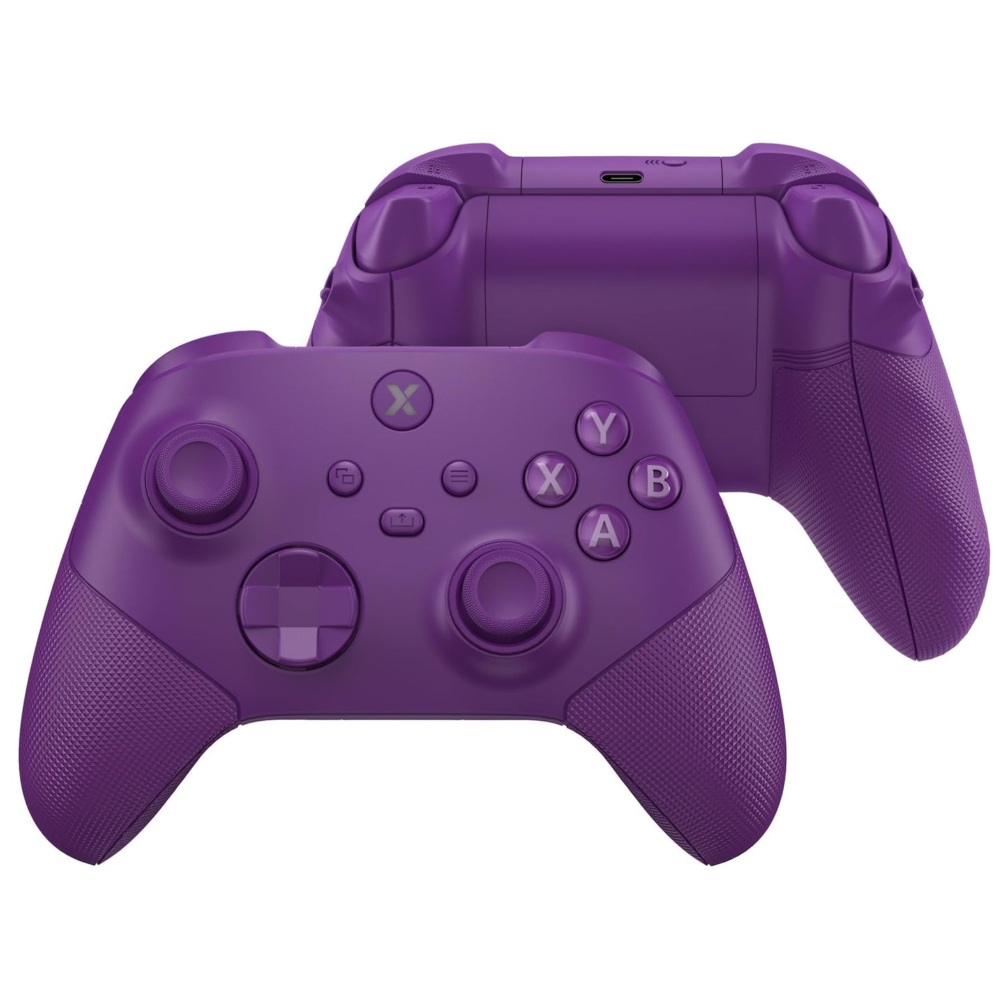eXtremeRate ASR Version Redesigned Full Set Shell Buttons for Xbox Core Controller Ergonomic Trigger Stop Rubberized Grip Faceplate Backplate for Xbox Series X & S Controller - Mist Purple