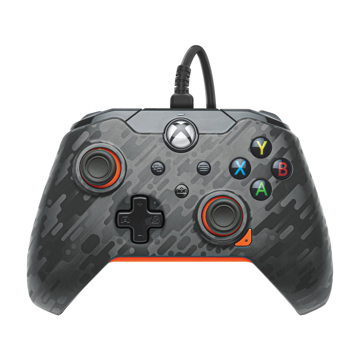 PDP Wired Xbox Gaming Controller: Gamepad Licensed for Xbox Series X|S Xbox One Windows PC Audio Controls 8ft Cable 3.5mm jack Mappable Buttons/control buttons Companion App: Atomic Carbon Grey/Orange