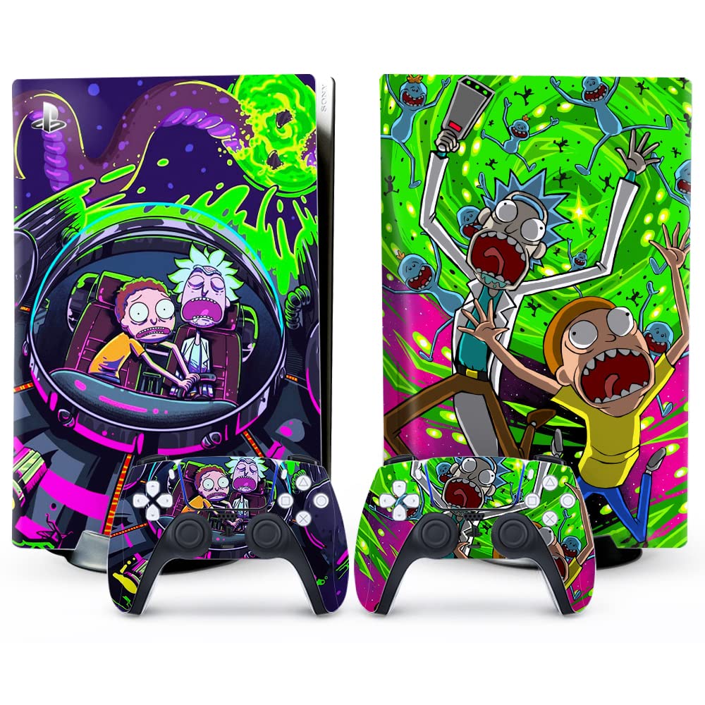 XSUID P-S5 Skin - Disc Edition Anime console and controller Accessories cover Skins P-S5 controller Skin gift P-S5 Skins for console Full Set green P-S5 Skin