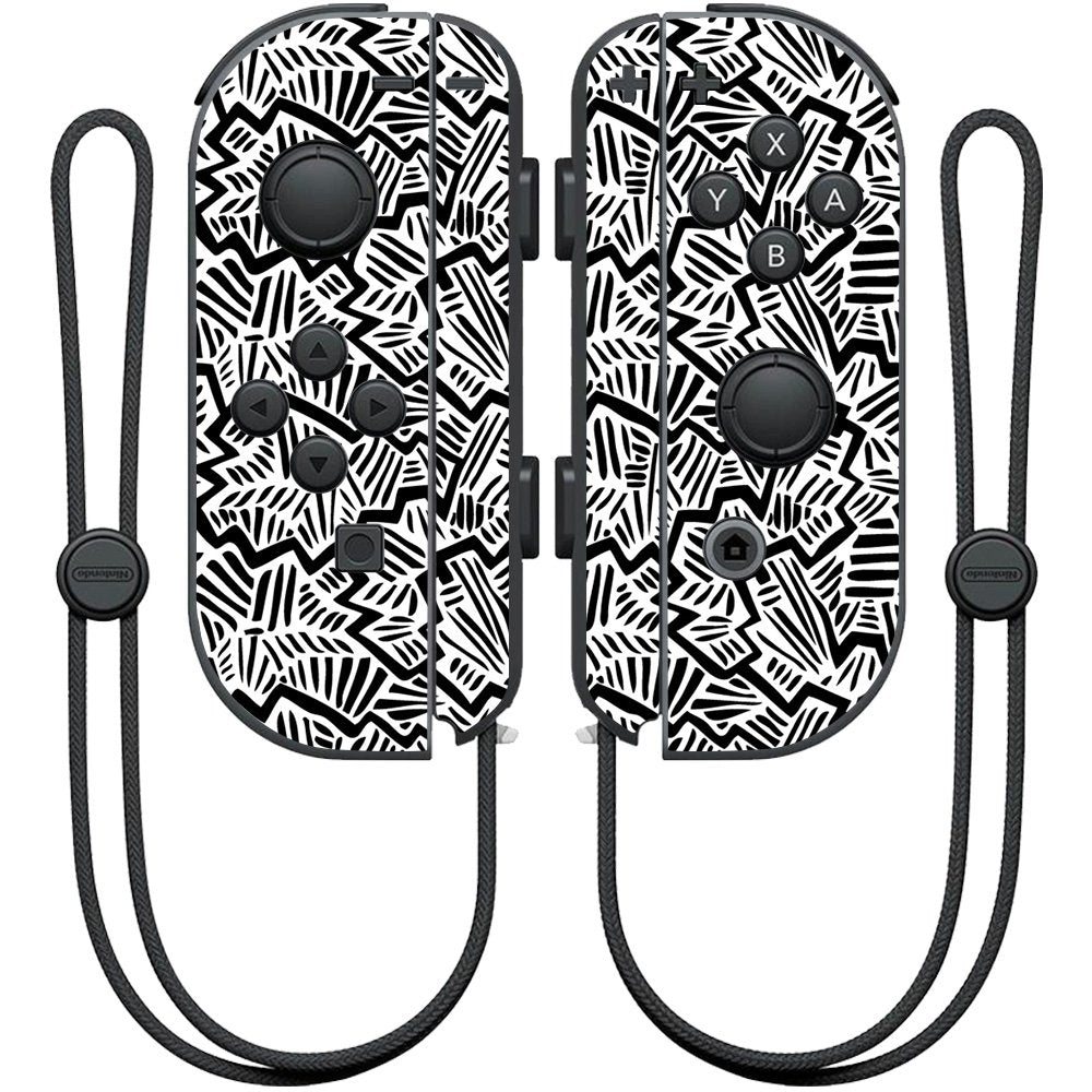 MightySkins Skin Compatible with Nintendo Joy-Con Controller wrap Cover Sticker Skins Abstract Black