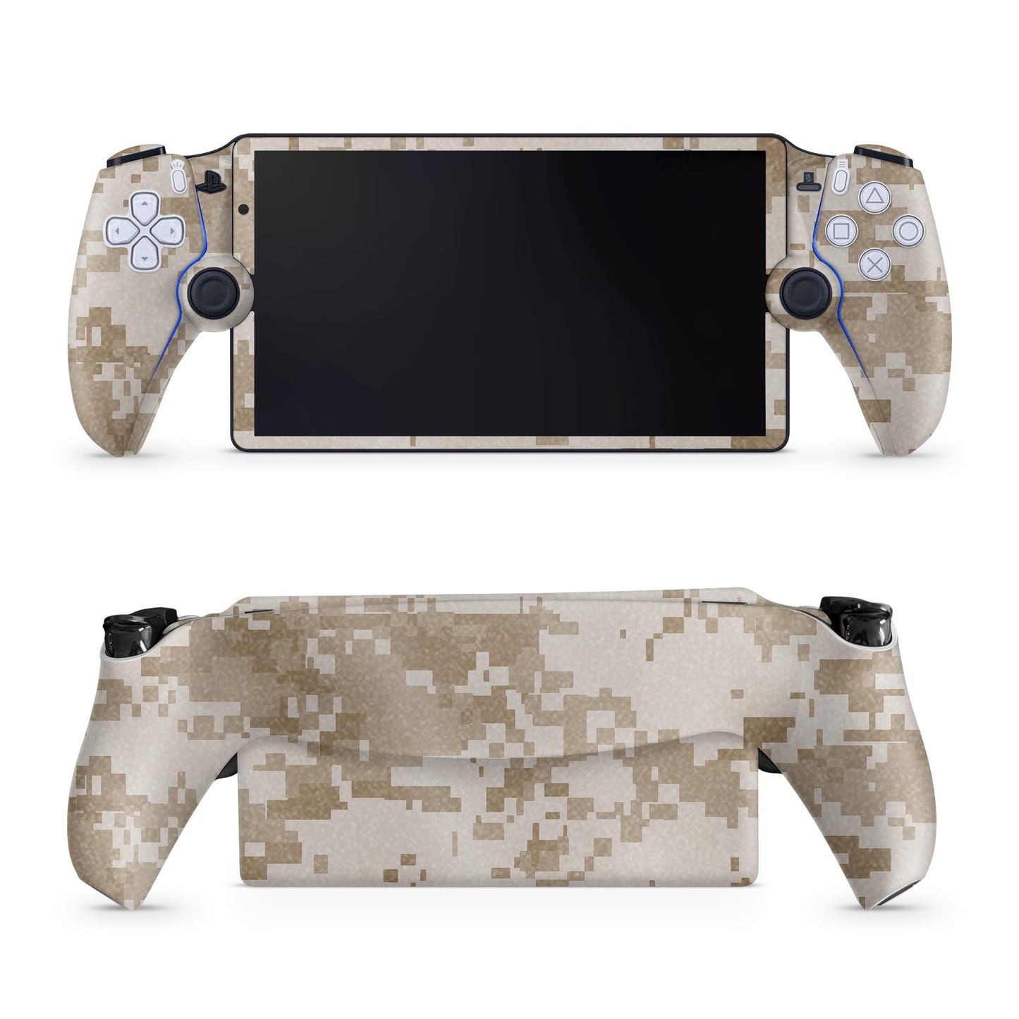 Glossy Glitter Gaming Skin Compatible with PS5 Portal Remote Player - Desert Camo - fine 3M Vinyl Protective Wrap Decal Cover - Easy to Apply | Crafted in The USA by MightySkins