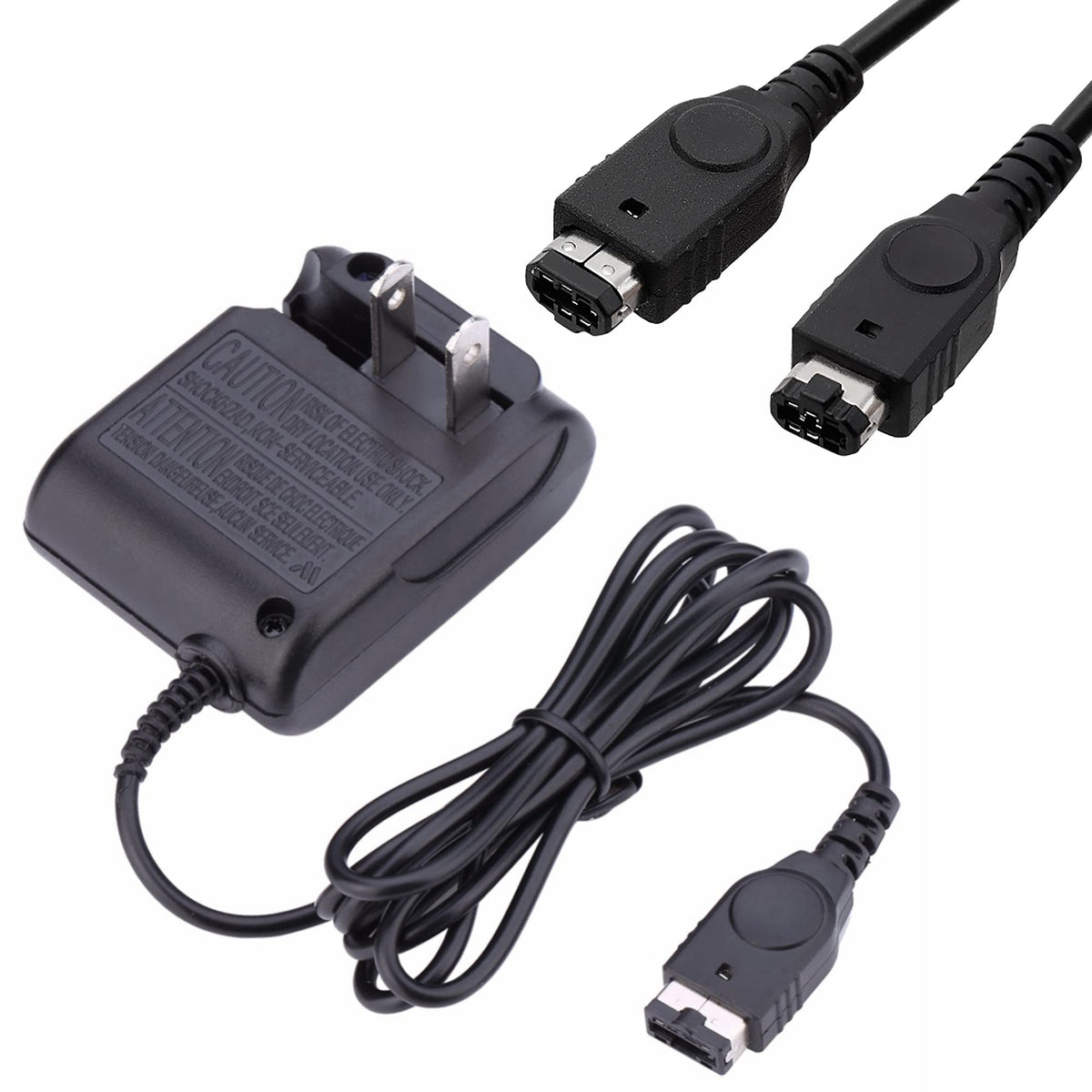 GBA SP Charger and Link Cable Set AC Adapter and 2 Player Game Link Cable for Gameboy Advance SP Wall Tpartyl Charger Power 5.2V 450mA for Game Boy Advance SP