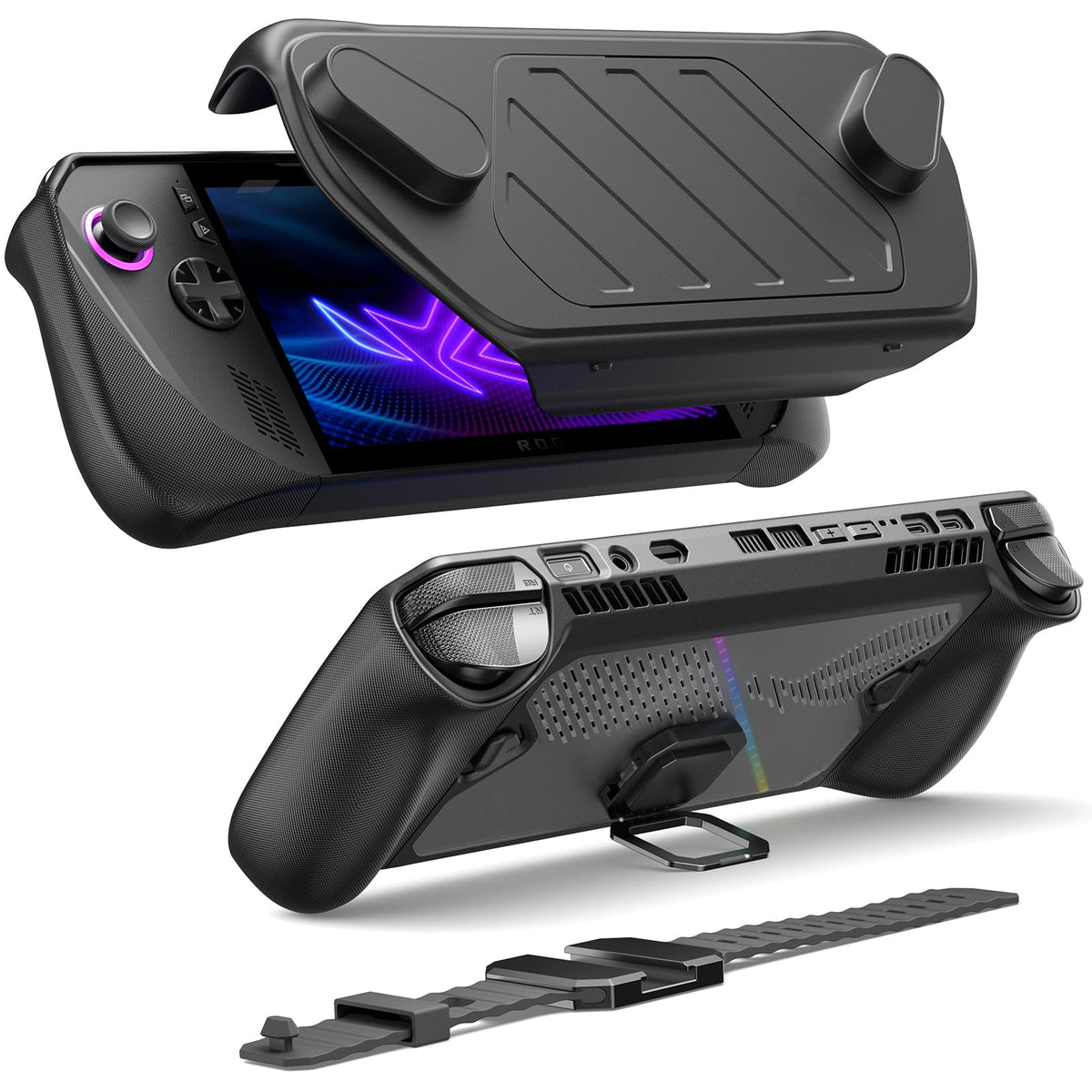 JSAUX PC0111 ModCase Compatible with ASUS ROG Ally X Modular ROG Ally X Case with 20000mAh Power Bank Included Protective Case Face Cover Power Bank Metal Bracket and Strap - Power Bank Set