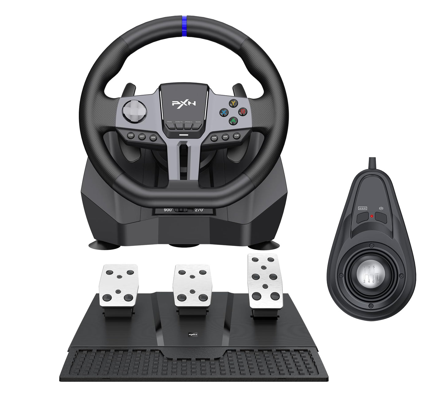 PXN V9 Gen2 Gaming Racing Wheel With magnetic Pedals and Shifter 270/900 Dual-Vibration Driver free sim car Driving pc Steering Wheel for PC PS4 PS3 Xbox one Xbox Series X/S switch