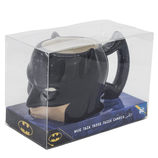Stor Batman 3D Face Mug, 385ml, Black - Unique Design, Perfect for Home or Office
